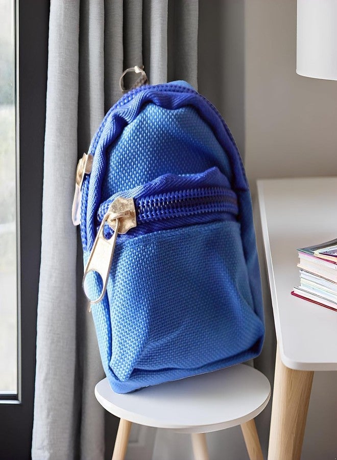 Mozff 2Pcs Blue Mini Doll Backpack School Bag Model Dollhouse School Accessory for 1/6 Scale Décor,Simulation Mini School Bag Model, for Doll House Furniture Decor Dollhouse Accessories - Image 3